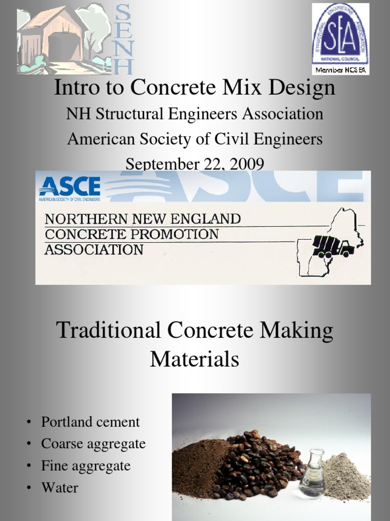 Intro To Concrete Mix Design PDF Fly Ash Concrete