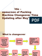 Project Change Over Time Reduction Kolkata 5th Oct'15