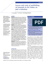 The Process and Costs of Publishing Medical Journals in Sri Lanka: An Economic Evaluation