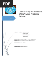 Case Study For Reasons of Software Projects Failure: STUDENT NAMES: Ashenafi Gadisa