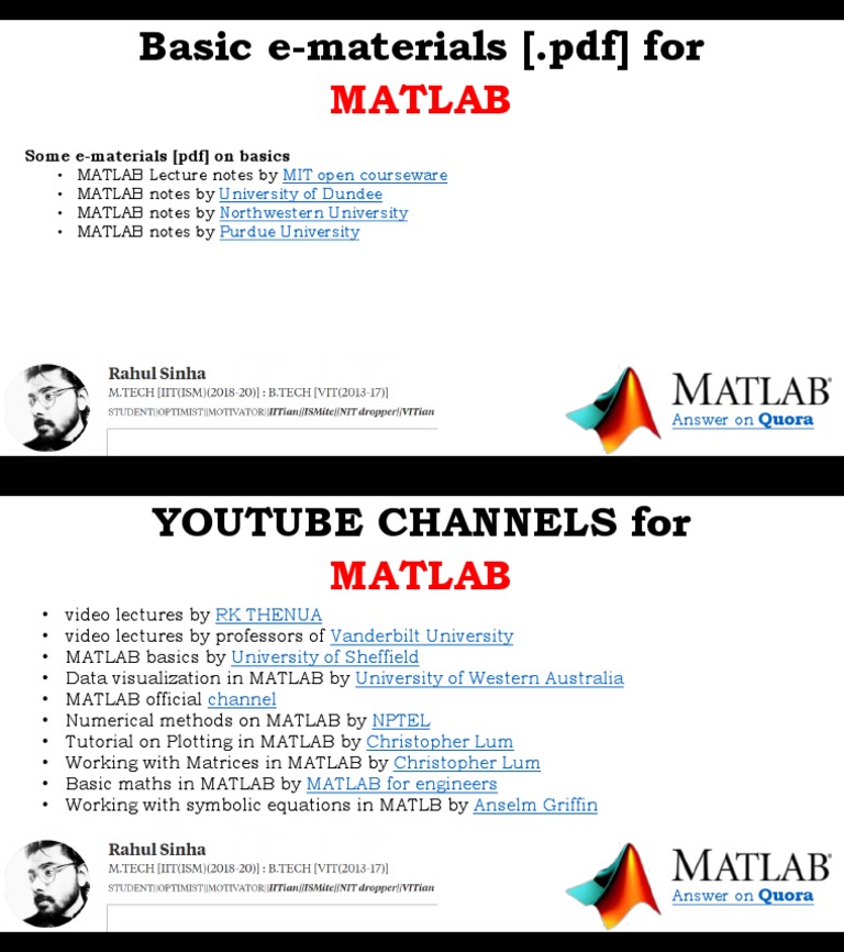 Basic E-Materials (.PDF) For: Matlab | PDF