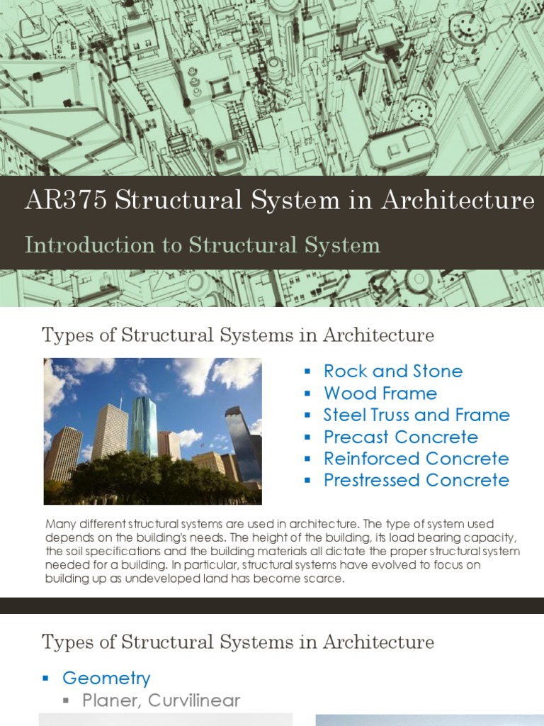 AR375 Topic 1 Intro To Structural System in Architecture PDF | PDF