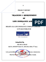 Training & Recruitment OF Life Insurance Agent": Md. Riyaj Shah Roll No. 059/MFW Batch No. 2010-2012 (MBA 2 Sem.)