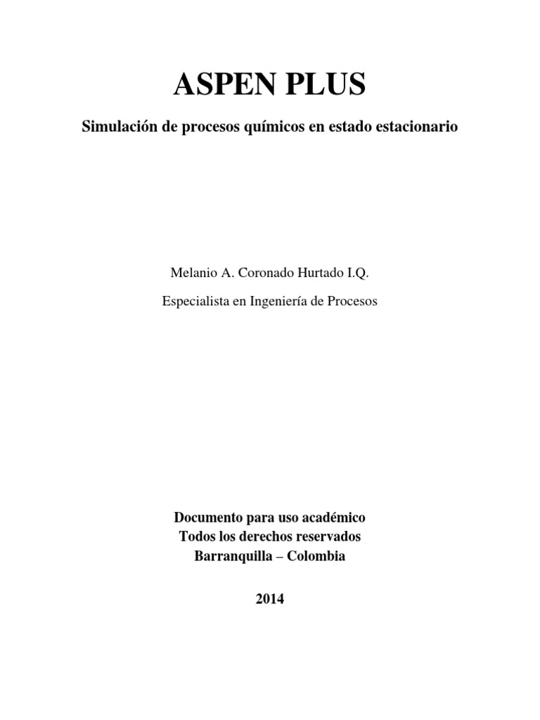 Aspen Plus - Simulacion Estacionaria | PDF | Refrigeración | Capacidad ...