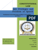 Parliamentary Privilege and Freedom of Speech
