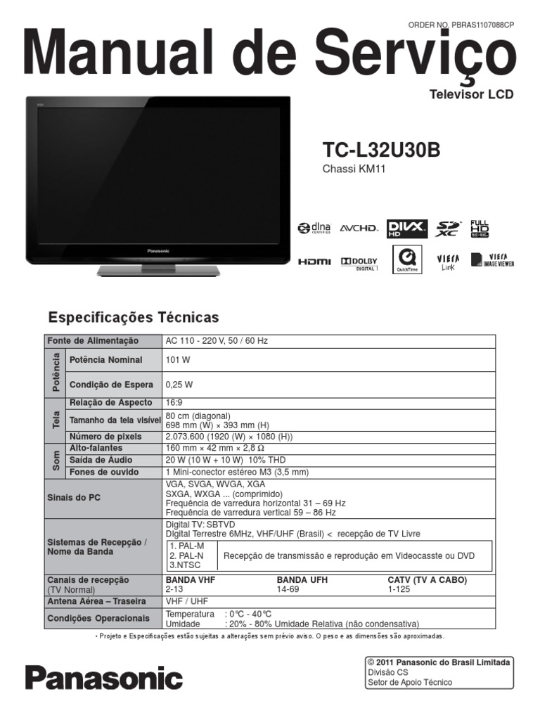 Placa principal tv Panasonic tc-l32u30b 