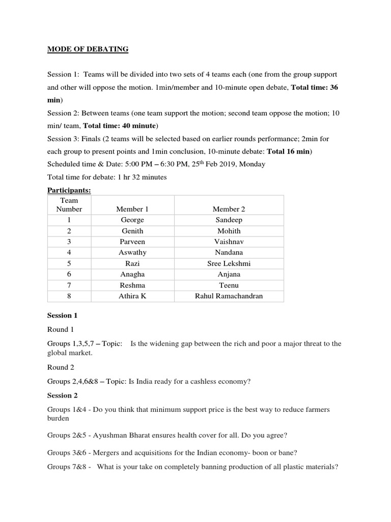 Debate Topics PDF