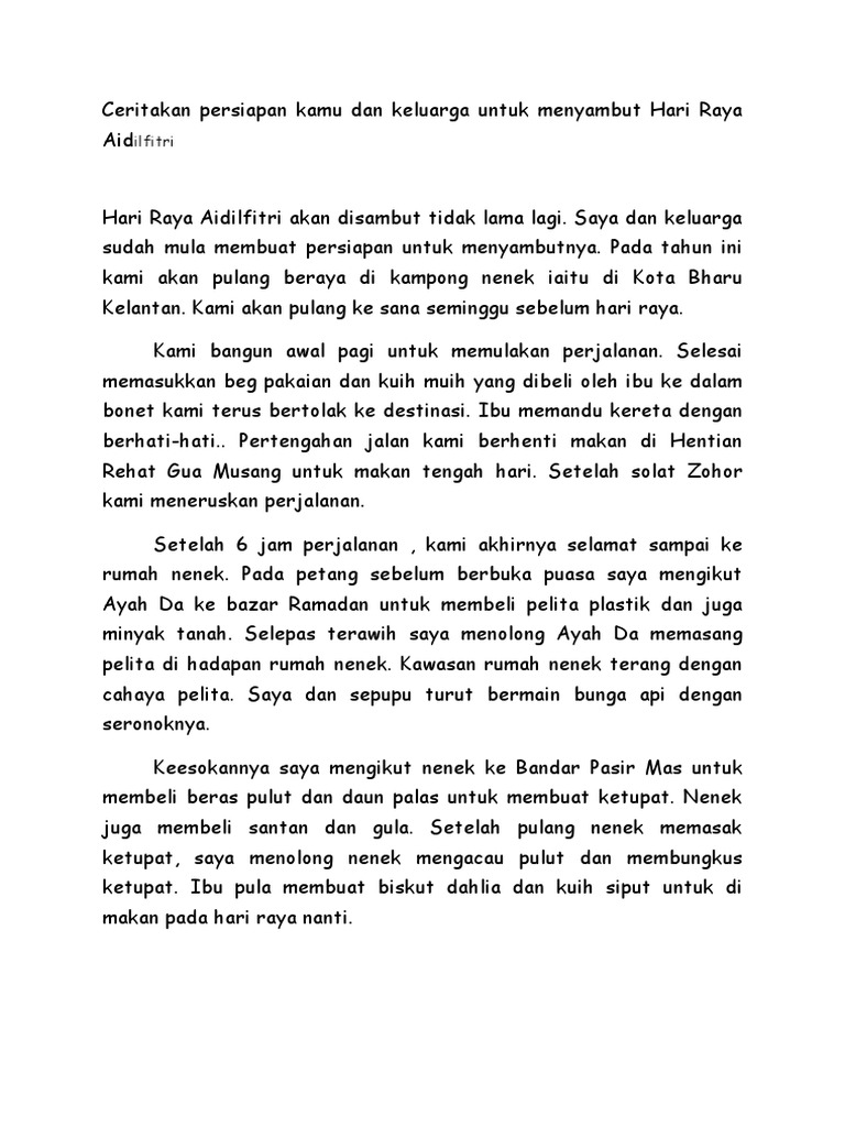karangan sambutan hari raya
