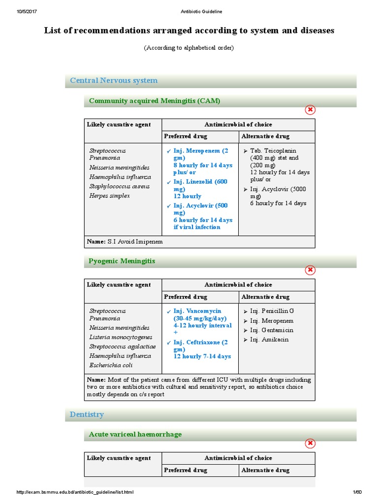 Antibiotic Guideline World Health Organization Medical Treatments