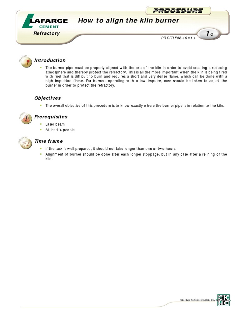 How To Align The Kiln Burner v11 PDF PDF Refractory Laser