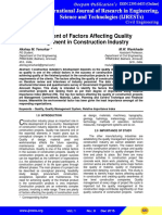 Assessment of Factors Affecting Quality Management in Construction Industry