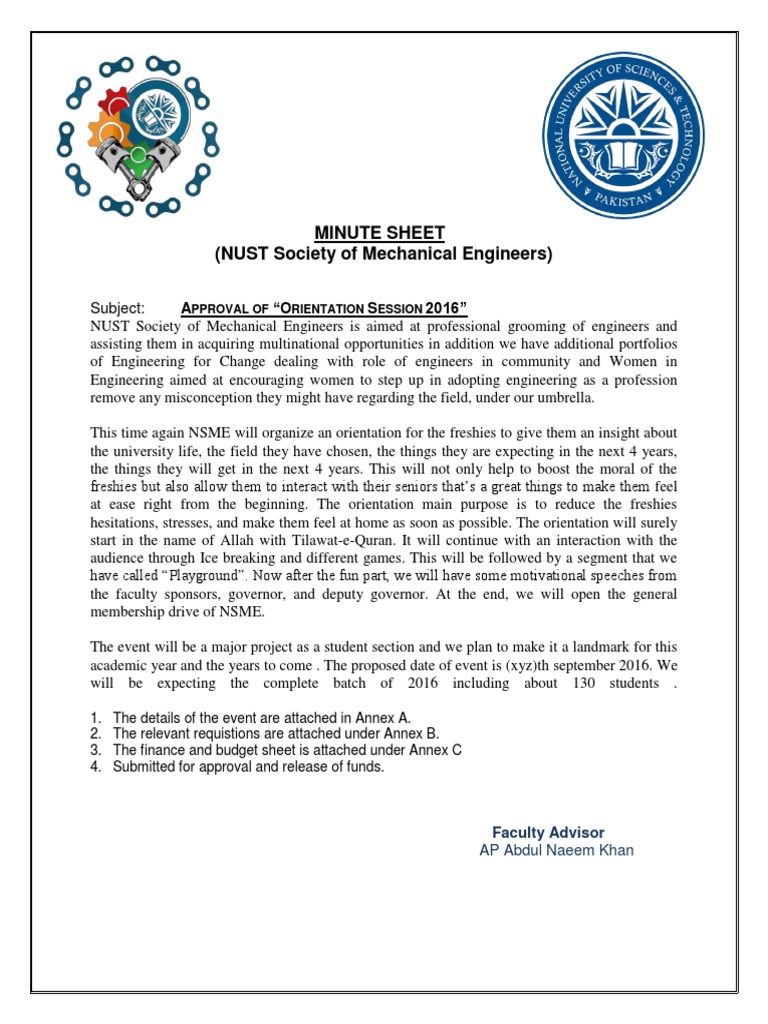 NUST Mechanical Engineers Orientation 2016 | PDF | Technology & Engineering