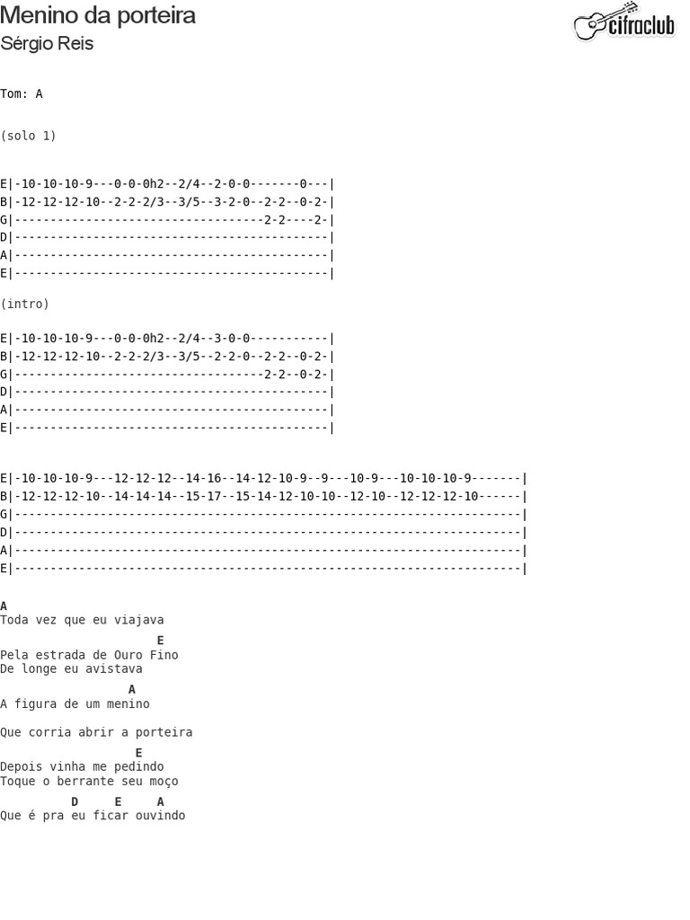 Estrada da Vida - Milionário e José Rico (tablaturas para Guitar Pro) -  Cifra Club