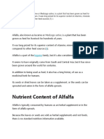 Alfalfa: Nutrient Content of Alfalfa