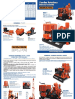 Modelos de sondas rotativas Sondeq SS71, SS51, SS35N e SS25 com detalhes técnicos