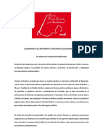 Llamamiento Del Movimiento Continental Bolivariano