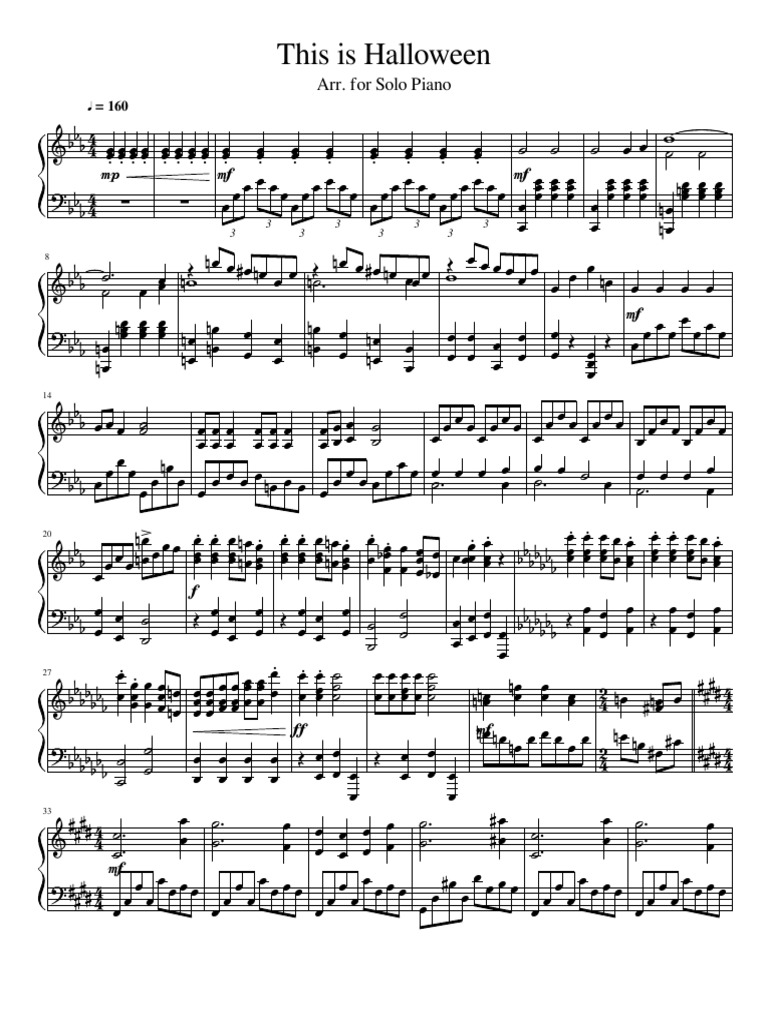 This Is Halloween Easy Piano PDF