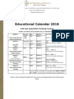 Training Courses Schedule - 2019