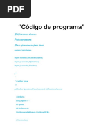 Código de Programa Calificaciones Alumnos