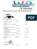 Soal UAS Bahasa Indonesia Kelas 1 SD Semester 1 (Ganjil) Dan Kunci Jawaban (Www.bimbelbrilian.com)