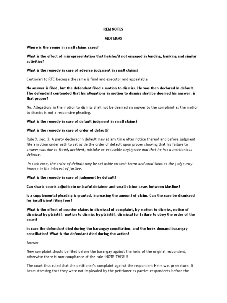 Rem Notes v2 PDF Complaint Judgment (Law)