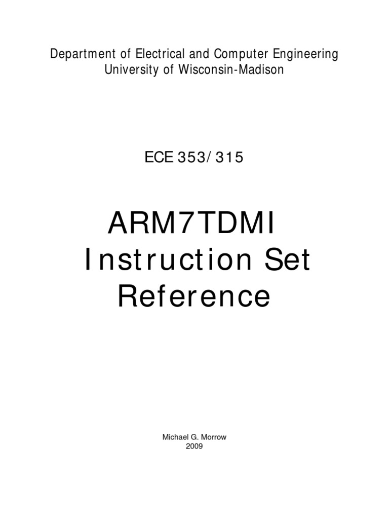 Arm7tdmi Instruction Set Reference Arm Architecture Assembly Language