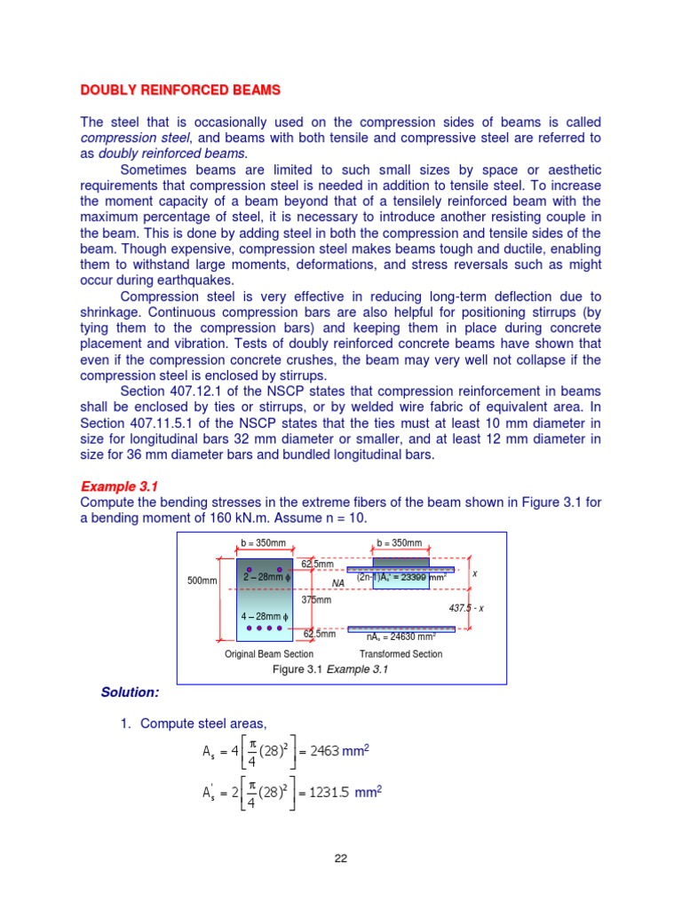 Doubly Reinforced Beam Design Insights | PDF | Reinforced Concrete ...