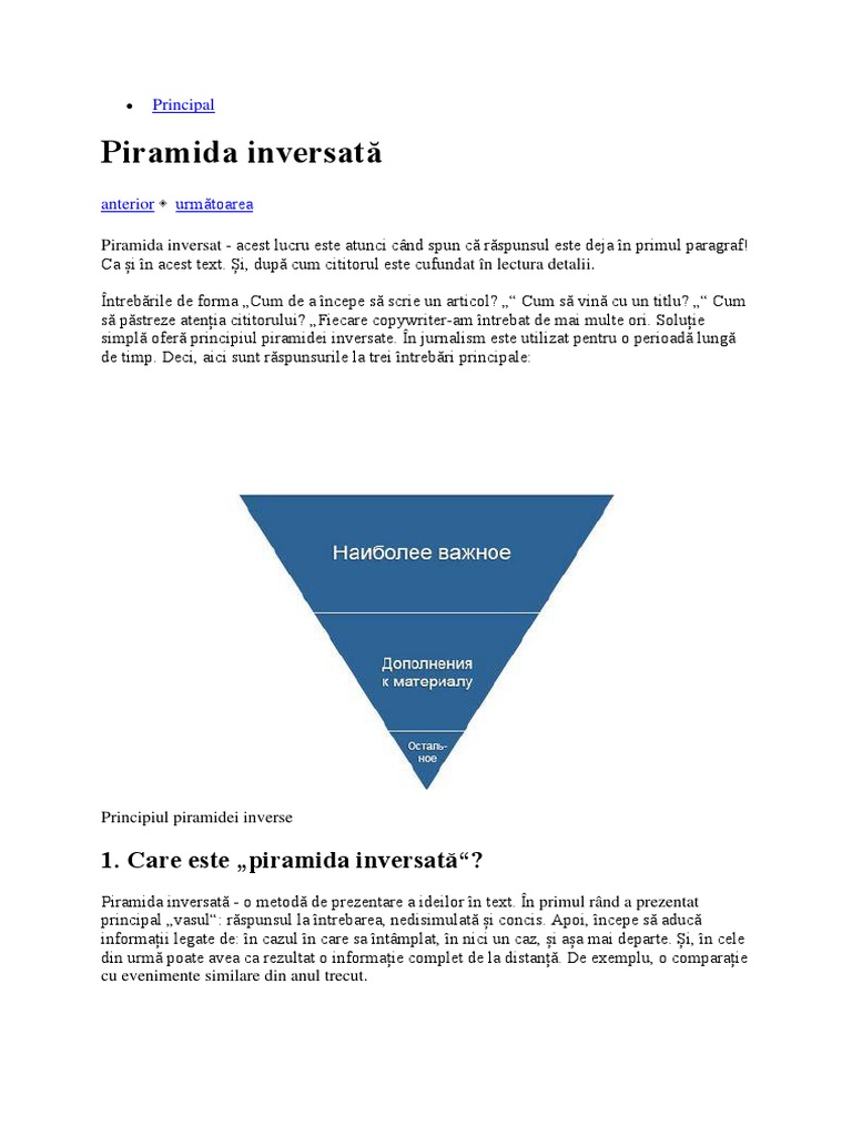 Metoda Piramida Inversata | PDF
