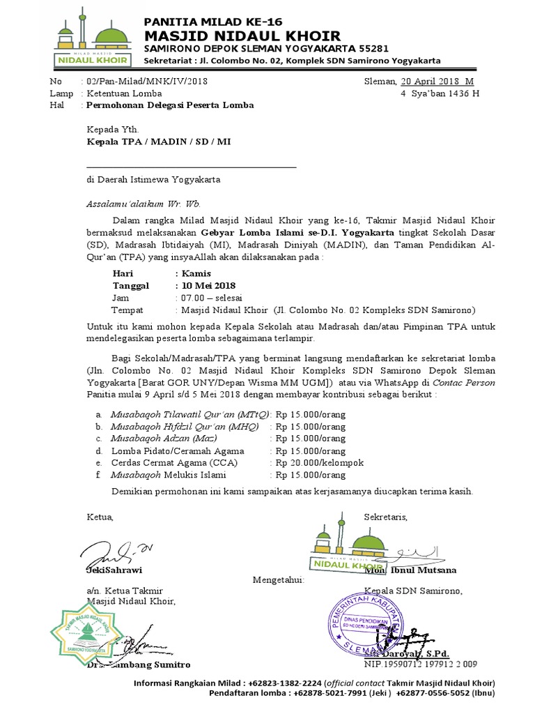 Undangan Gear Lomba Islami 2018 Pdf