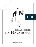 Carte  Brasserie La Bavaroise Mars 2019