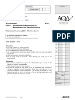 Accounting Acc4 Unit 4: Introduction To Accounting For Management and Decision-Making