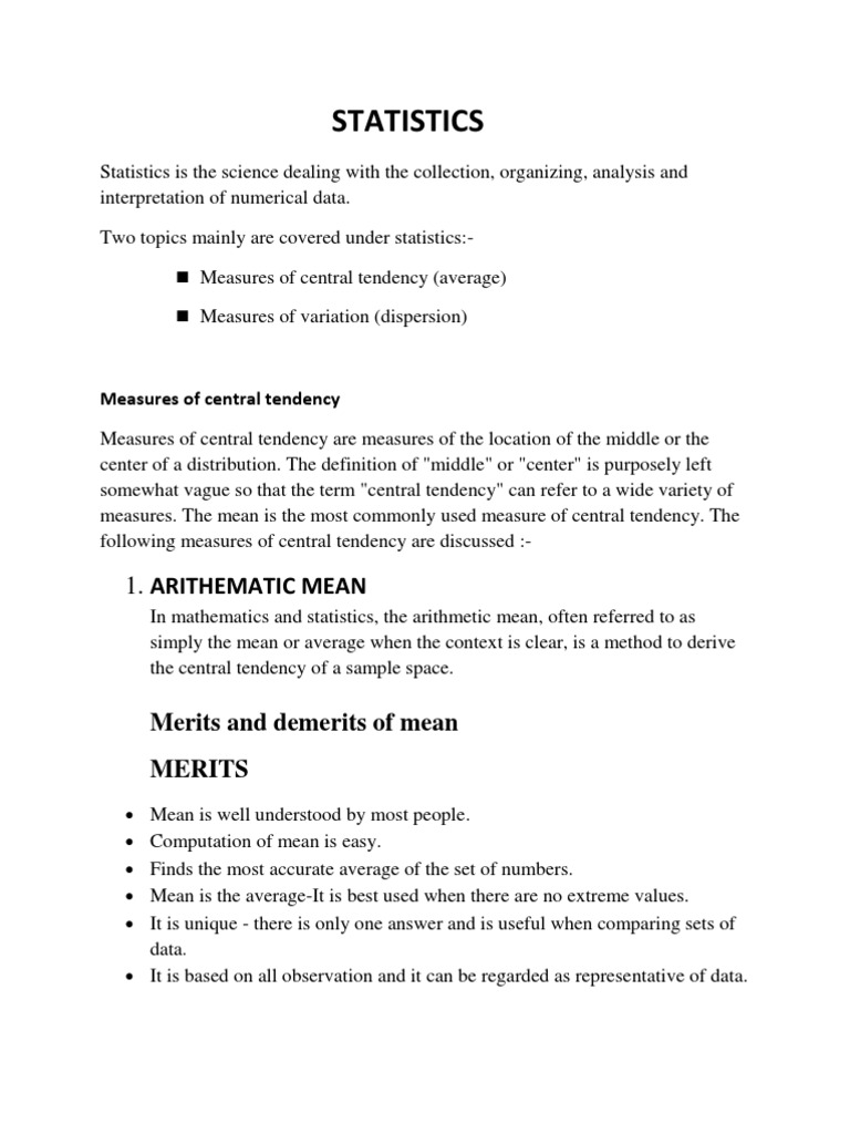 Mean Median Arithmetic Mean