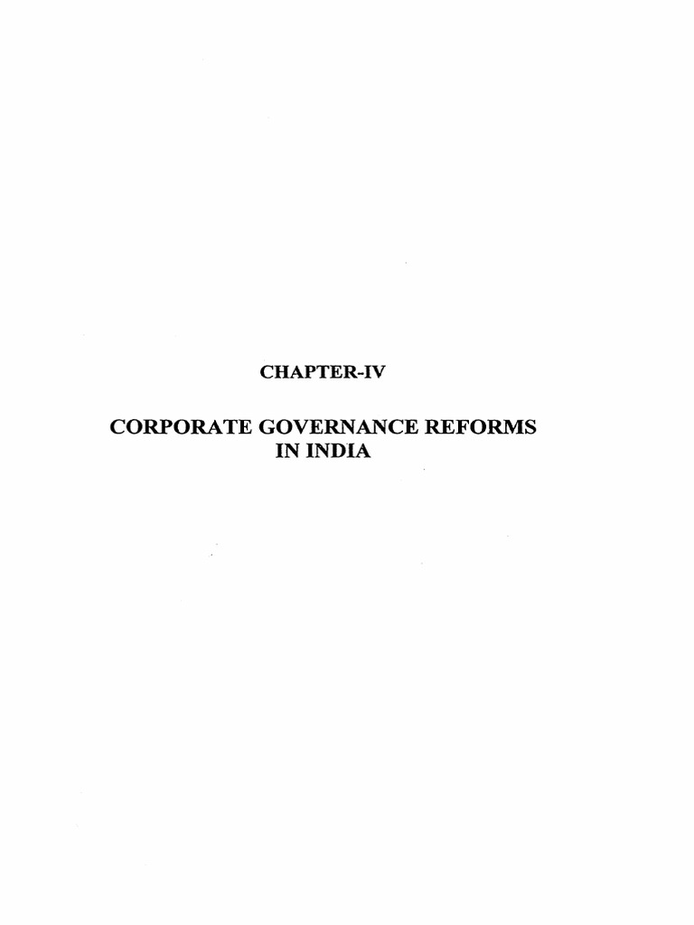 Corporate Governance Reforms in India PDF | PDF | Board Of Directors ...