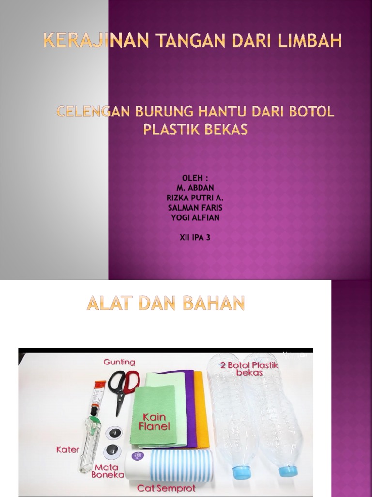 Celengan Burung Hantu Dari Botol Plastik Bekas