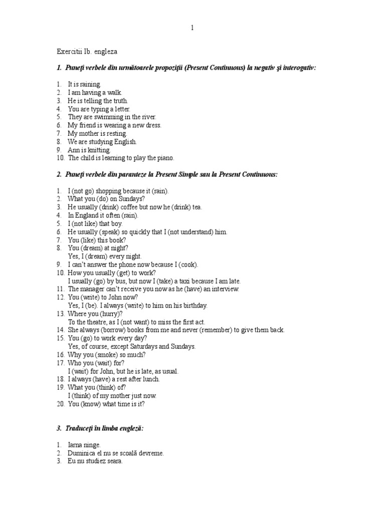 Exercitii cu Toate Timpurile Verbale | Language Mechanics | Linguistics