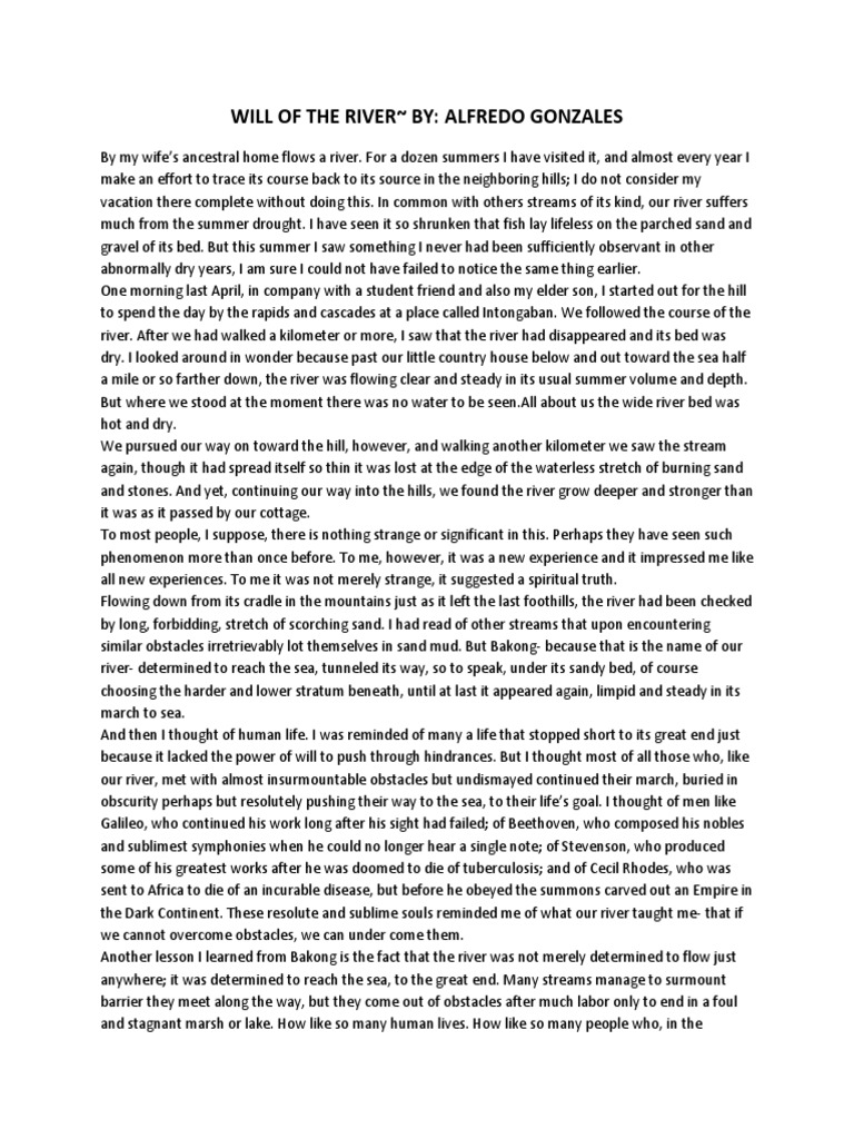 Will of The River By Alfredo Gonzales PDF River Nature