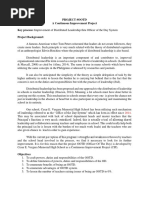 Project #Ootd A Continuous Improvement Project Key Process: Improvement of Distributed Leadership Thru Officer of The Day System Project Background