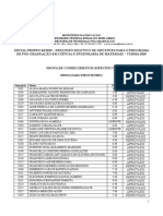 Resultado provisório processo seletivo PPGCEM