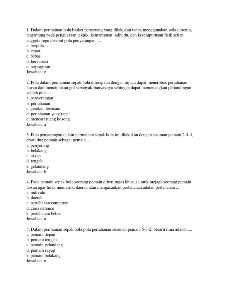 Soal Penjas Kls 12 Docx