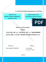 Memoire Analyse de La Gestion de La Tresorerie Bancaire PDF