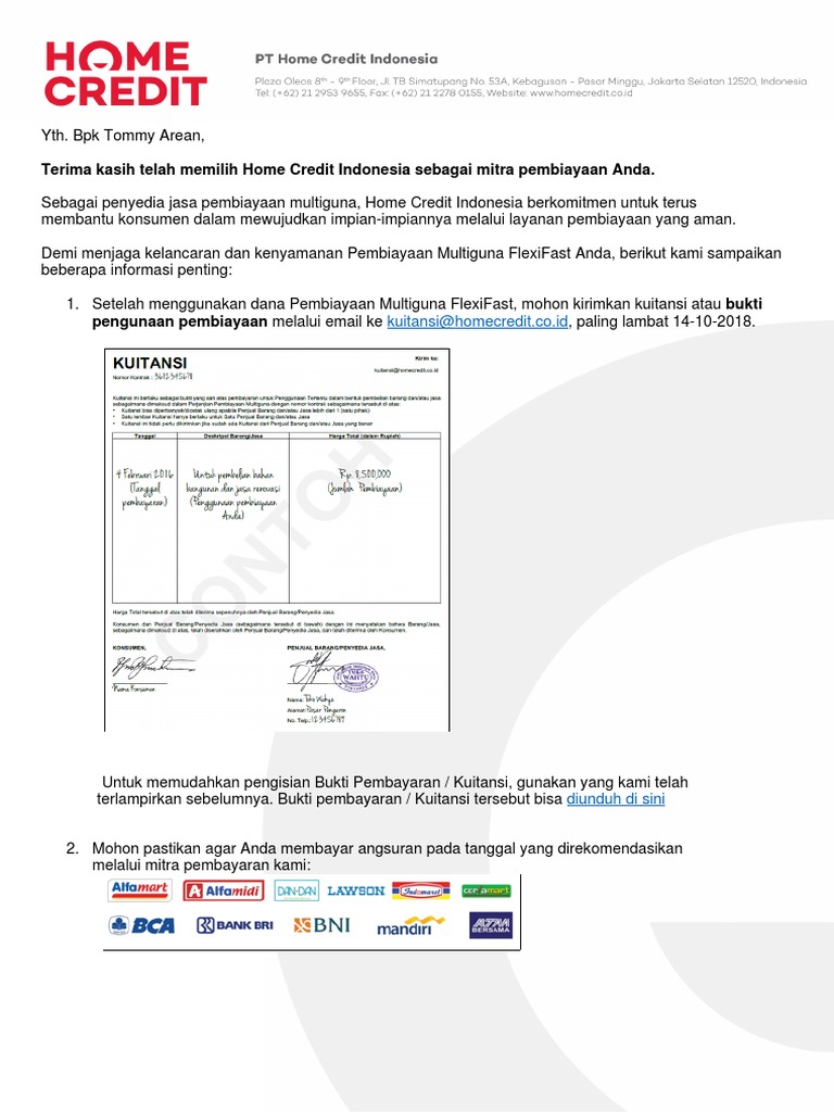 Home Credit Customer Care Email