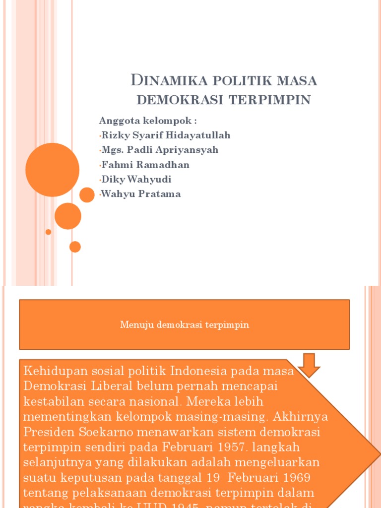 Dinamika Politik Masa Demokrasi Terpimpin
