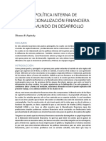 La Política Interna de Internacionalización Financiera en El Mundo en Desarrollo