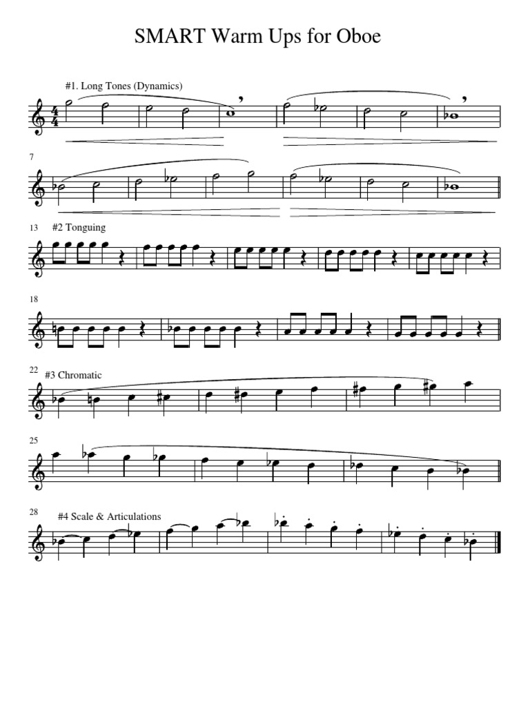 Smart Warm Ups For Oboe 1 PDF