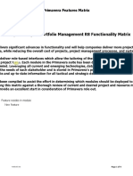 Primavera Features Matrix: Primavera P6 Enterprise Project Portfolio Management R8 Functionality Matrix
