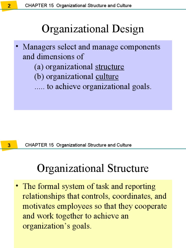 CH 15 | PDF | Organizational Structure | Organizational Culture