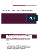 Crystallographic Directions and Planes: Dr. Aneela Wakeel