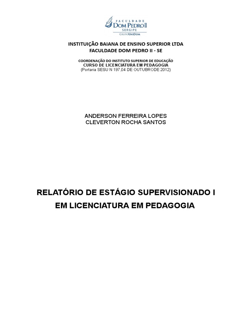 Relatório de Estágio em Educação Infantil | PDF | Pré-escola | Pedagogia
