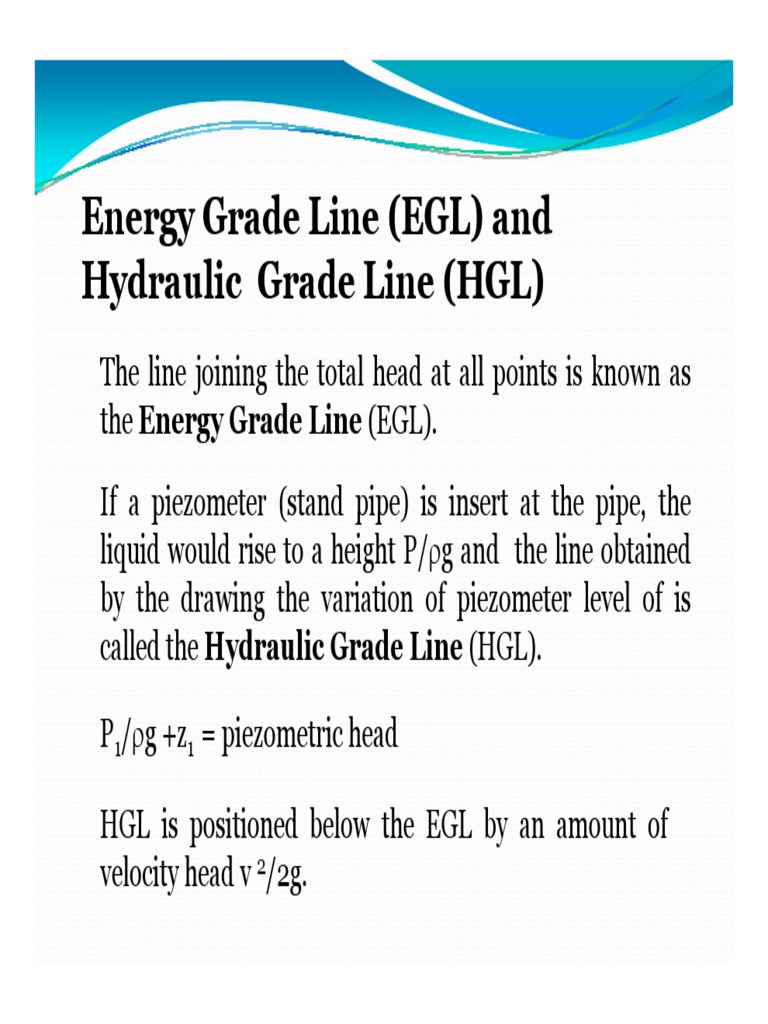 Understanding EGL and HGL in Fluid Mechanics | PDF | Science & Mathematics