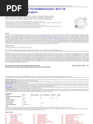 Alexander Et Al 2018 British Journal Of Pharmacology 1 Pdf Receptor Biochemistry Biochemistry